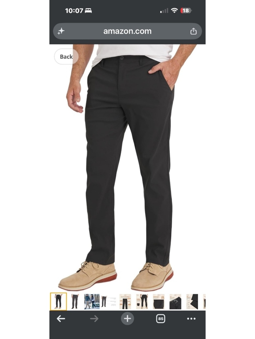 Weatherproof Vintage Men's Flannel Lined Chino Pants 34x30 Black